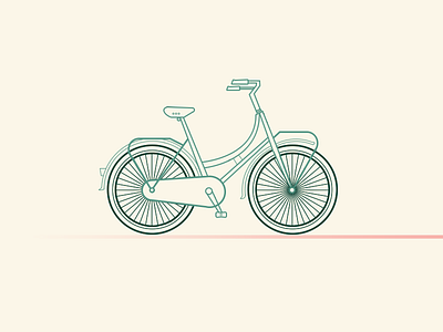 Dutch Bike amsterdam bike dutch flat illustration outlines