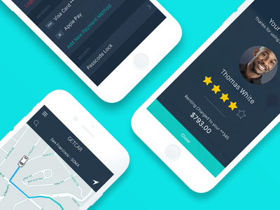 GetCar App (study) car ios location lyft map navigation pay renting settings transport uber vehicle