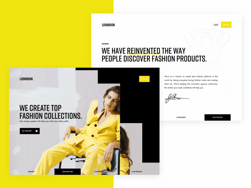 Lookbook Landing Page animation branding eccomerce eshop fashion guidelines illustration luxury store typogprahy