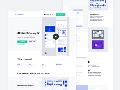 iOS Wireframing Kit - Landing Page