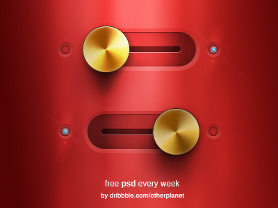 Iron Switch (FPEW) every free glow gold iron man metal pin psd red slider week
