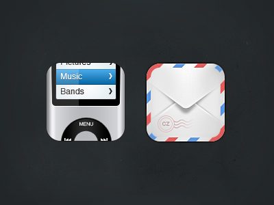 Icon set (wip) cz email iconmonster icons iphone ipod message player post sent set wip