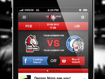 Hockey (app) app buttons design hockey local promo slider textures ui ux