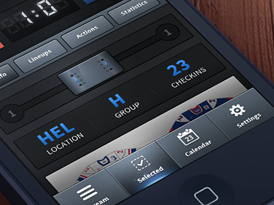 Hockey app (wip) app buttons design dragger glow hockey ios iphone kickass lights sport ui ux
