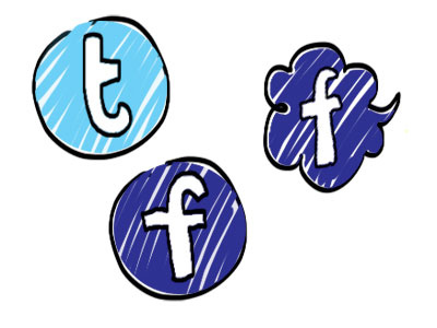 hand drawn social network icons