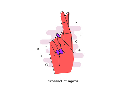 Crossed fingers crossedfingers flatdesign iconstyle illustration saturatedcolors thinline