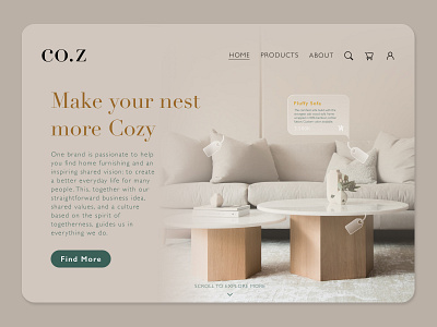 Home Furniture Landing Page app design ui ux