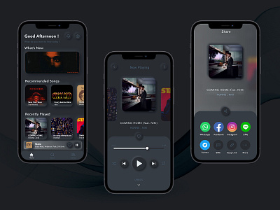 Music Player Mobile App UI app design graphic design typography ui ux