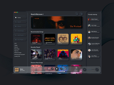 Music Player Desktop App UI app design graphic design typography ui ux