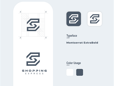 SHOPPING EXPRESS LOGO apparel branding clothing design fishing icon identity illustration logo mma monogram tipography typography