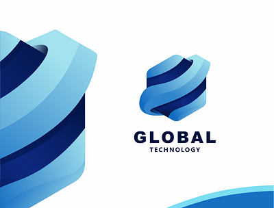 GLOBAL TECHNOLOGY LOGO animation apparel branding clothing design graphic design icon identity illustration logo modern monogram motion graphics simple typography ui