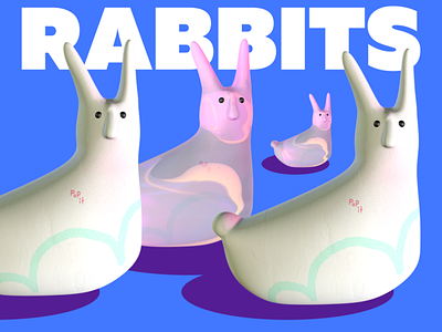 rabbits c4d character cinema cinema4d design graphic design il illustration photoshop poster с