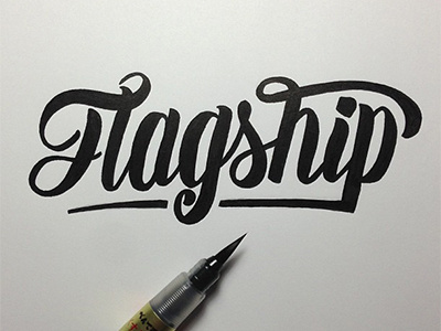 Flagship Logo Concept brush brushpen calligraphy handlettering lettering logo pen practice script type typography