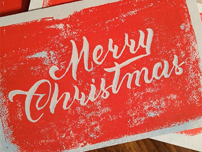 Christmas Card brush card christmas handlettering holidays lettering linocut pen print script type typography