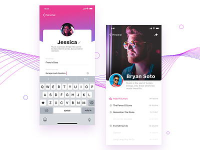 Music-profile design ios iphone music music app people ui