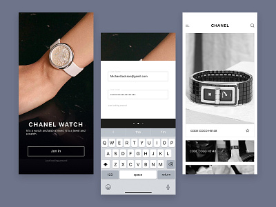 CHANEL-Watch app ios iphone shopping ui watch