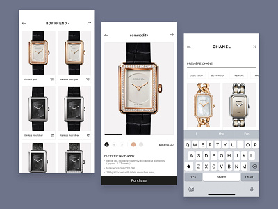 CHANEL-Watch app ios iphone shopping ui watch