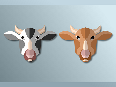 cow symmetrical vector 3d animation branding design graphic design illustration logo ui ux vector