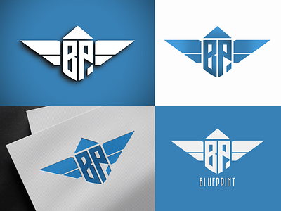 Blueprint Logo (Lettermark) 3d animation branding design graphic design illustration logo ui ux vector