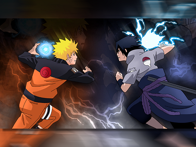 Naruto vs sasuke illustration