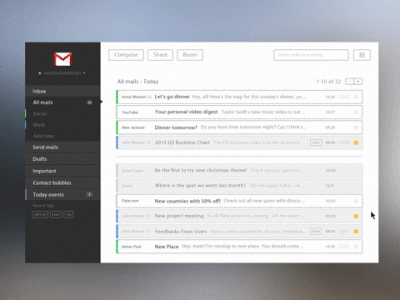 Introducing"Gmail Pro" concept day gmail hello pure redesign style ui uicutie widget