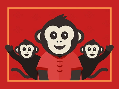 Project CNY app chinese joy monkey newyear red tradtion