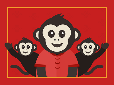 Project CNY app chinese joy monkey newyear red tradtion