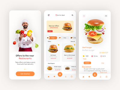 Food Delivery app UI design by Nezar Ismail on Dribbble