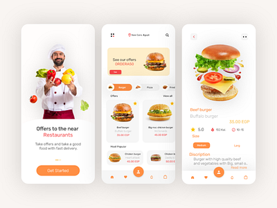 Food Delivery app UI design adobe xd app design design figma food deliver app nezar ismail ui ui ux ui ux design