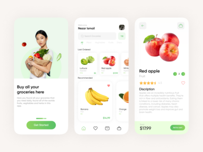 Groceries app UI design by Nezar Ismail on Dribbble