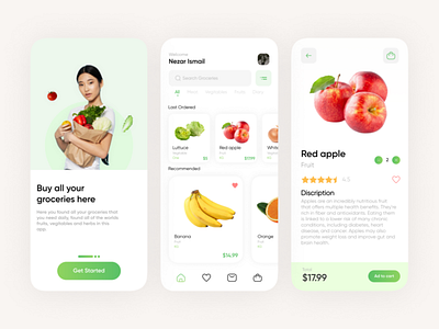 Groceries app UI design adobe xd app design design groceries app nezar ismail ui ui ux ui ux design