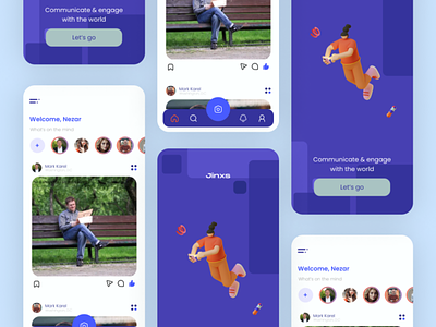 Jinx - social app UI design adobe xd app design design figma nezar ismail social app social app design social app ui design ui ui ux ui ux design