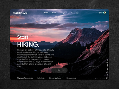 Hiking site landing page adobe xd app design design hiking website nezar ismail ui ui ux ui ux design