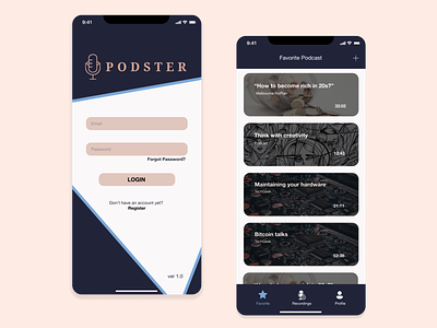 Podster - Mobile Application design mobile app mobile app design ui ux