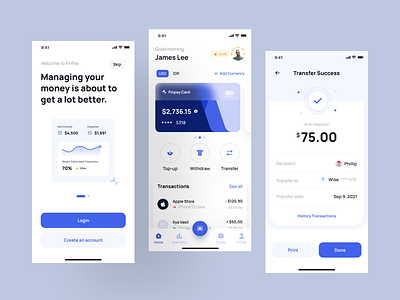 Finpay - Finance App UI Kit bank branding design ewallet finance financial fintech ios mobile money transaction typography ui ui8 uidesign uikit uiux ux uxdesign wallet