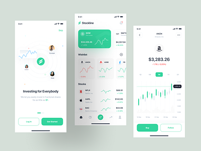 Stockline - Stock Market App UI Kit bank chart crypto design finance financial fintech ios mobile mobile design money stock trade trading transaction ui ui8 uidesign uikit ux