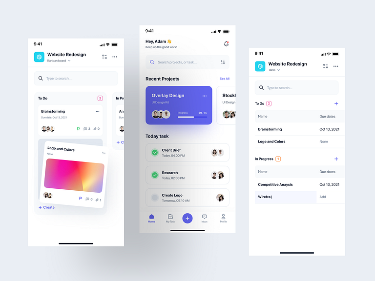 Kanban - Project Management App UI Kit by Unpixel Design on Dribbble