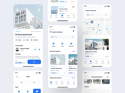 Homeline - Real Estate & Rent House App UI Kit airbnb boarding house book booking design guest house home hotel house ios mobile mobile design rent ui ui kit ui8 uidesign uikit ux uxdesign