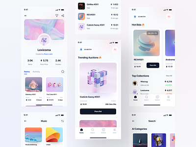 Nifty - NFT Marketplace App UI Kit bitcoin crypto cryptocurrency design eth finance financial ios mobile mobile design nft stock ui ui kit ui8 uidesign uikit ux uxdesign wallet