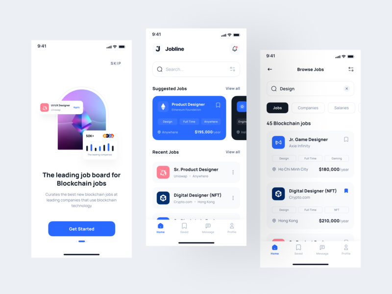 Jobline - Job Finder App UI Kit design employee hiring ios job job vacancy jobs mobile mobile design stock ui ui kit ui8 uidesign uikit ux work worker