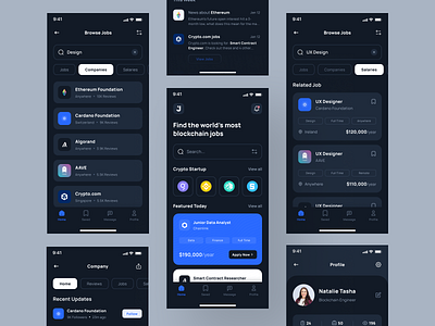 Jobline - Job Finder App UI Kit apply design employee glassdoor hiring indeed ios job job finder mobile mobile design product design ui ui kit ui8 uidesign uikit upwork ux