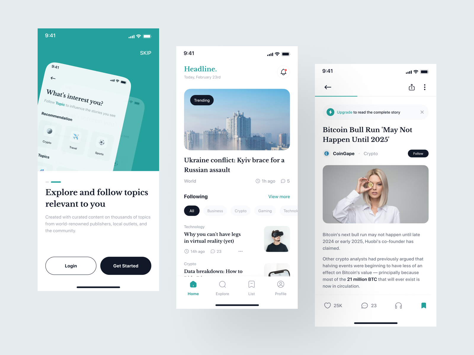 Headline News App UI Kit by Uxerflow UI/UX on Dribbble