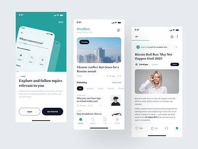 Headline - News App UI Kit