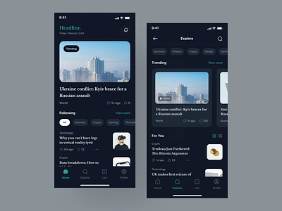 Headline - News App UI Kit articles blog blogger blogging dailynews design headline ios mobile mobile app mobile design news product design publishing ui ui kit ui8 uidesign uikit ux