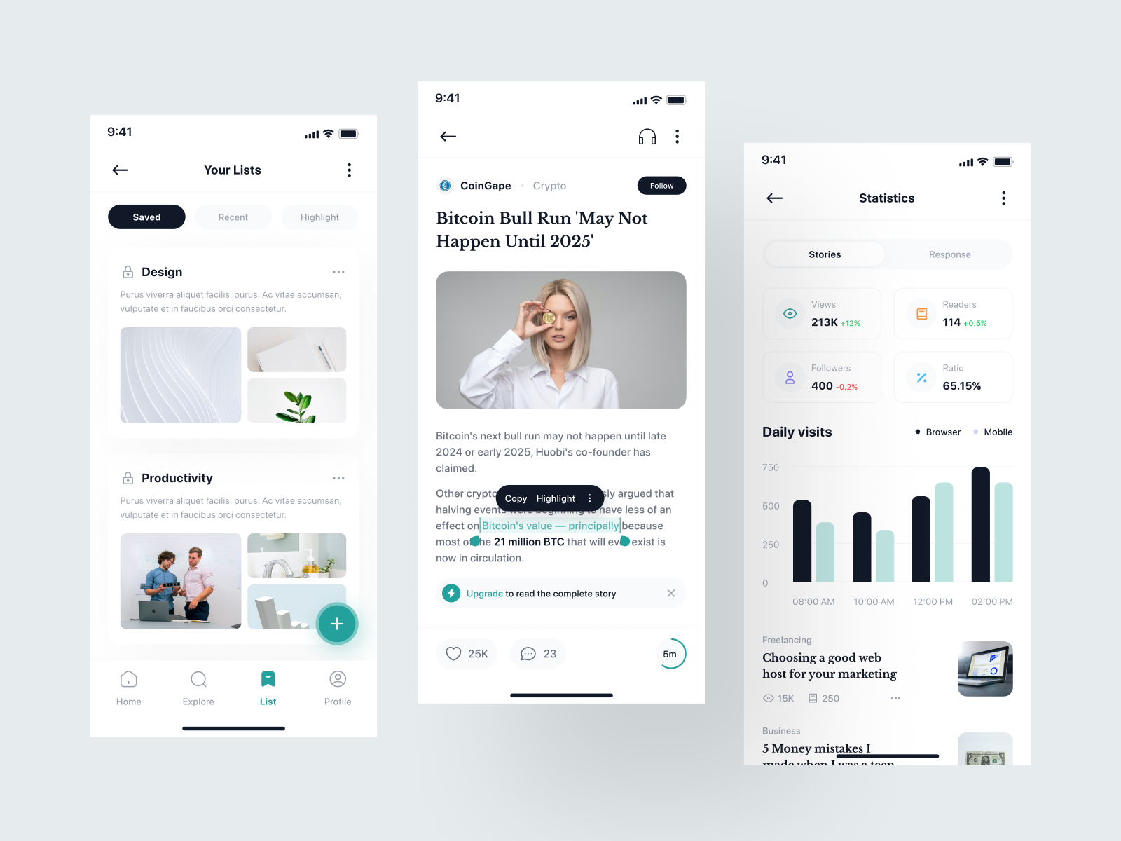 Headline News App UI Kit by Uxerflow UI/UX on Dribbble