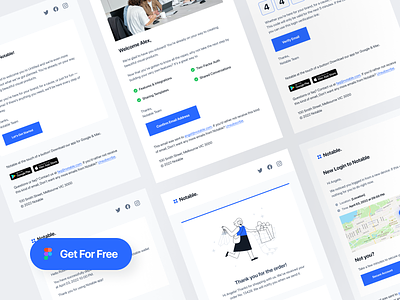 Notable - Email Template Design - Free design email email design email template free freebie freebies ios mobile notification onboarding template transaction ui ui8 uidesign uikit ux