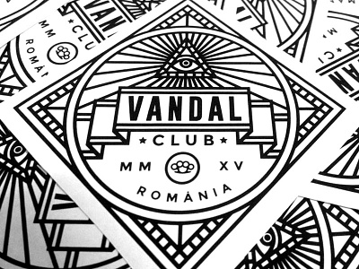 Vandal Stickers bw club illuminati lines romania stickers vandal