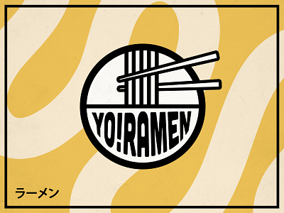 YO!RAMEN LOGO food foodie japenese logo logotype noodle noodles ramen restaurant sticks typogaphy yellow