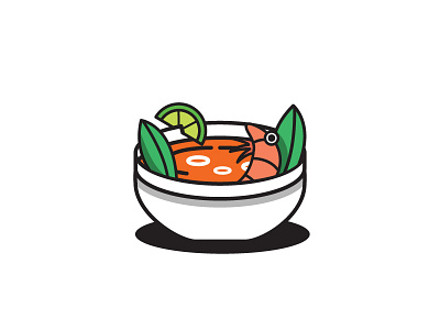 Tom Yum bowl flat food good illustrator soup thai tomyum
