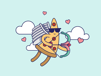 Happy Valentines day! cupid food hearts love pizza valentines